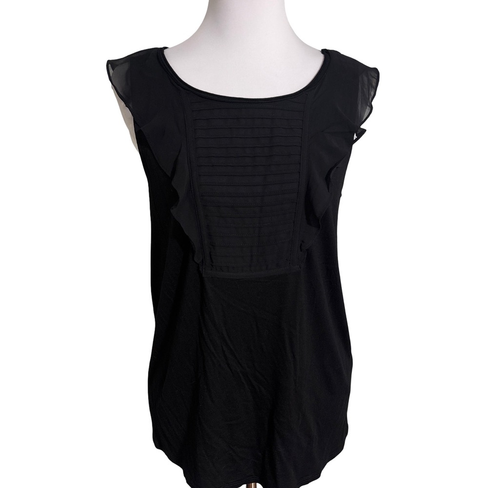 Banana Republic Black Ruffle Blouse